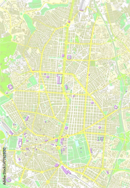 Obraz Mapa kolorów Madrytu