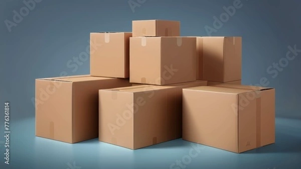 Fototapeta Stack of Cardboard Boxes. Generative AI