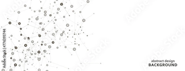 Fototapeta Vector banner design. Connecting dots and lines. Global network graphic. Geometric abstract background