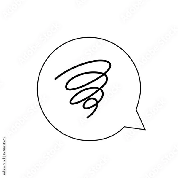 Obraz 悩んでいるぐるぐるの吹き出しのアイコンイラスト