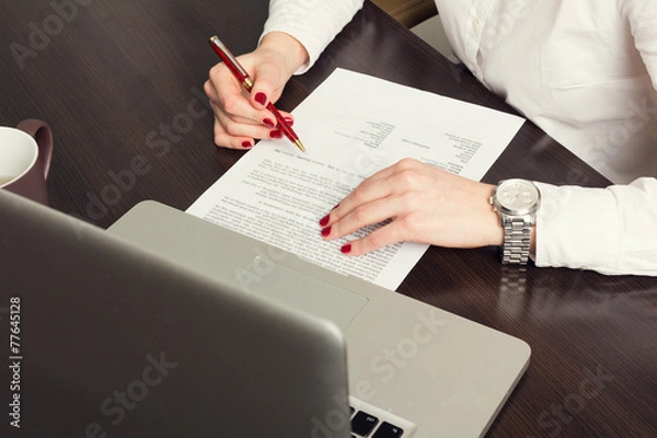 Obraz Working at laptop