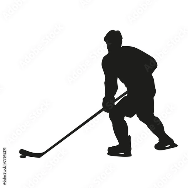Fototapeta Hockey player. Vector silhouette