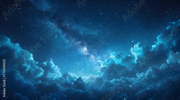 Obraz Starry Night and Wispy Clouds