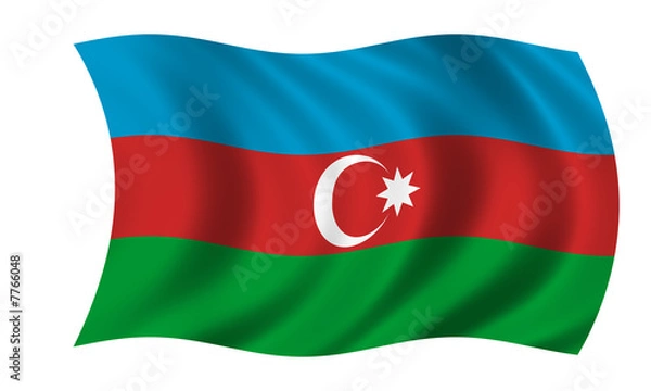 Fototapeta aserbaidschan fahne azerbaijan flag