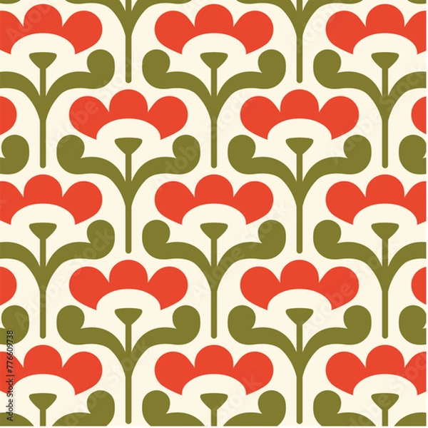Obraz Geometrical Retro Florals Background Wallpaper