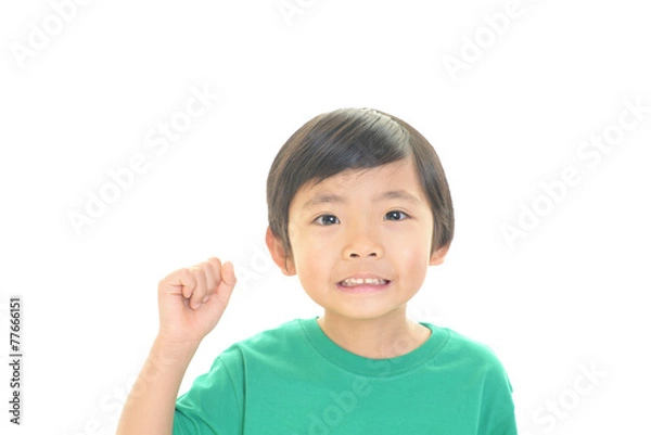 Fototapeta ガッツポーズの男の子