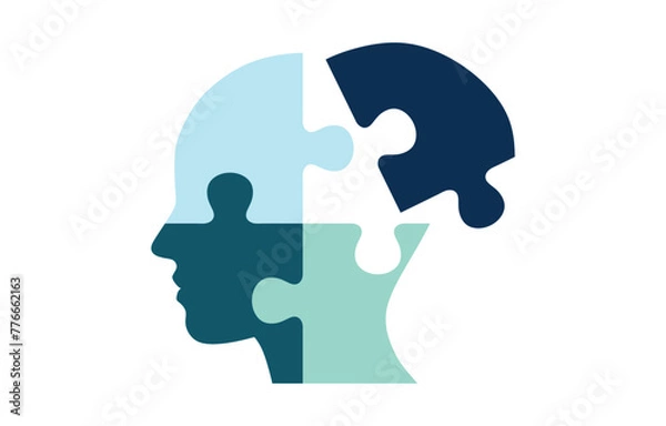 Obraz Head puzzle. Colorful vector illustration