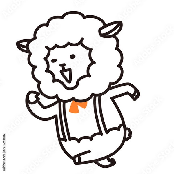 Fototapeta 色加工ok ひつじ素材No.15 ダッシュ