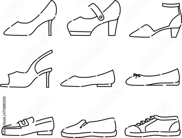 Obraz 靴　線画セット