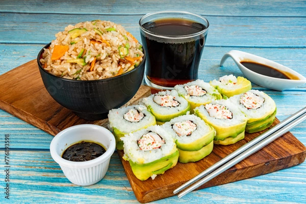 Obraz plato de sushi