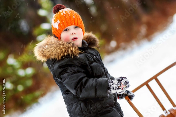 Obraz boy winter portrait