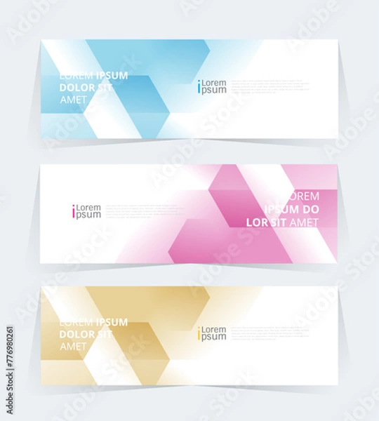 Fototapeta Geometric banner design with Vector presentation template.