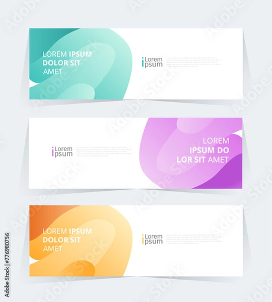 Fototapeta Geometric banner design with Vector presentation template.
