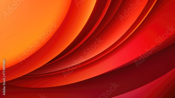 Fototapeta 3D orange, red geometric abstract background overlap layer on bright space with wave decoration. Design for banner, flyer, card, brochure cover, or website landing page template, presentation.	