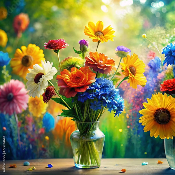 Obraz Colorful Beautiful Flowers Painting