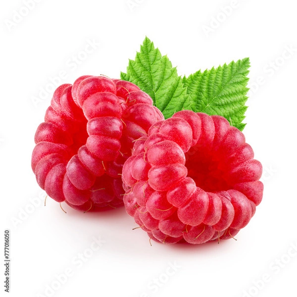 Obraz Raspberries with leaves