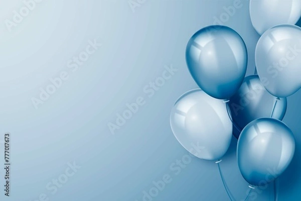 Obraz Realistic Blue Background With Balloons