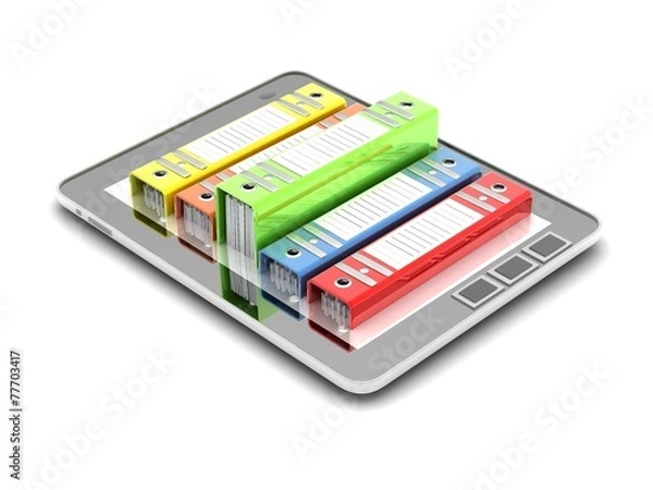 Fototapeta Tablet computer (documents folder)