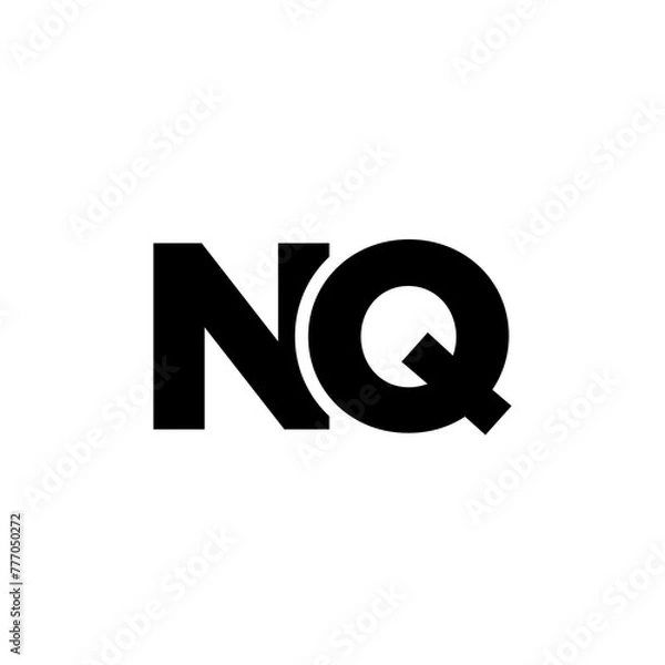 Fototapeta Letter N and Q, NQ logo design template. Minimal monogram initial based logotype.