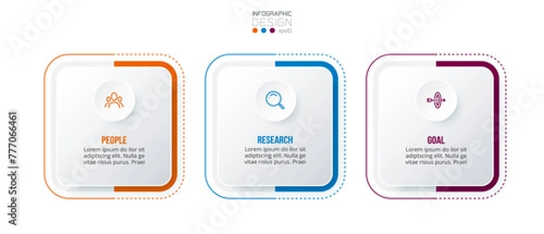 Fototapeta Business concept infographic template with option.
