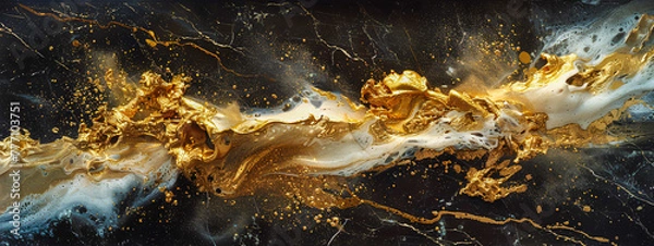 Fototapeta Colorful liquid art with abstract swirling patterns, capturing the fluidity and vibrancy of ink in water