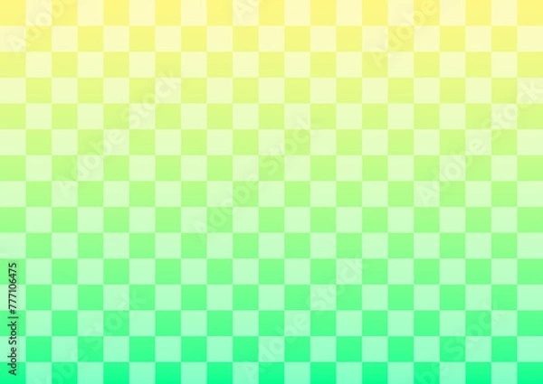 Obraz 格子柄と黄色と緑のゆめかわ背景