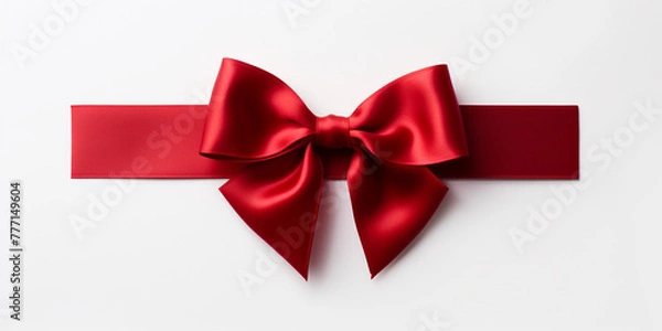Fototapeta geometric pattern, crimson coloured ribbon bow сreated with Generative Ai