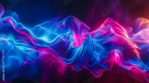 Fototapeta Dynamic abstract blue and purple design, futuristic technology and digital motion concept