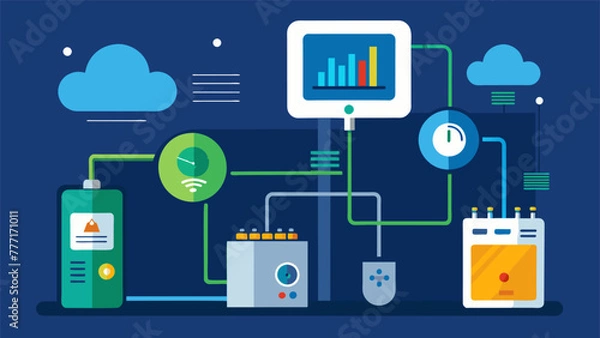 Obraz A detailed view of a smart energy meter connected to an IIoT platform showing a breakdown of energy usage by different processes within the