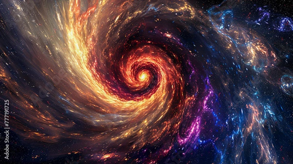 Fototapeta Exploring the galaxys mysteries, where nebulae and stars paint the canvas of the cosmos with light and color