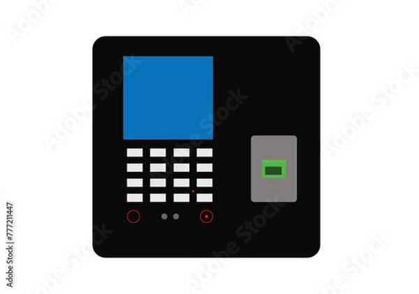 Obraz Flash Design style with long shadow the access control machine or time the attendance machine with access is fail on screen ,vector design Element illustration