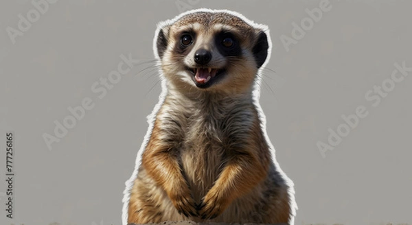 Fototapeta Meerkat isolated on white background. Sticker, decal, banner.