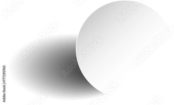 Fototapeta White paper round shadow