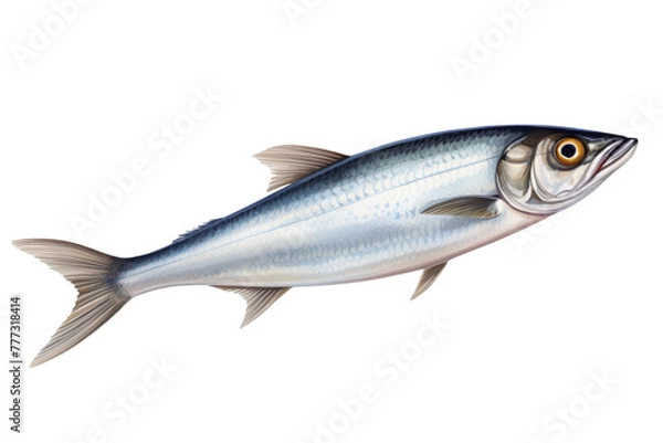 Fototapeta anchovys isolated on white