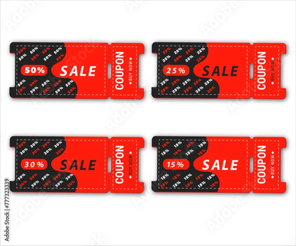 Obraz coupon set black 