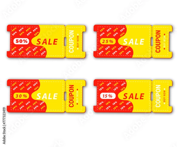 Obraz coupon set yellow
