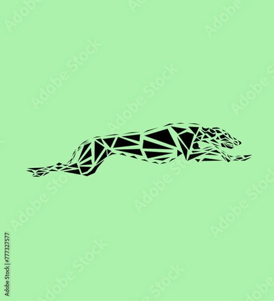 Obraz unique design of greyhound dog illustration in abstract geometric shape.