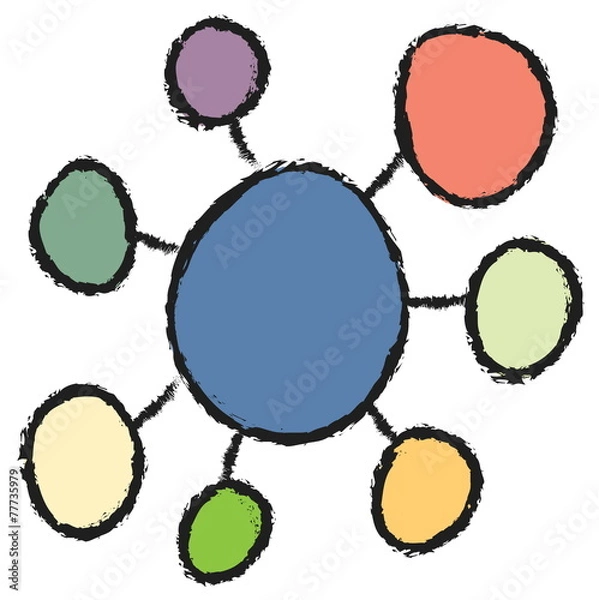 Obraz doodle panel message background