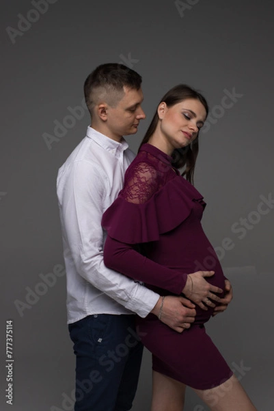 Obraz portrait of a pregnant couple, pregnant couple close up