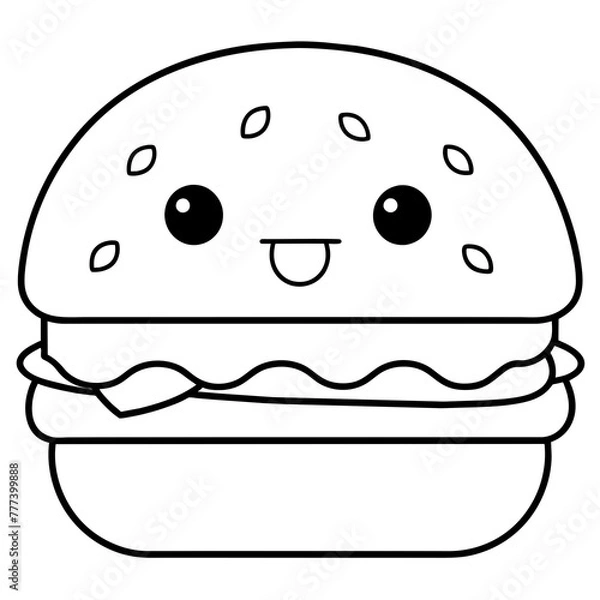 Obraz happy burger  - vector illustration