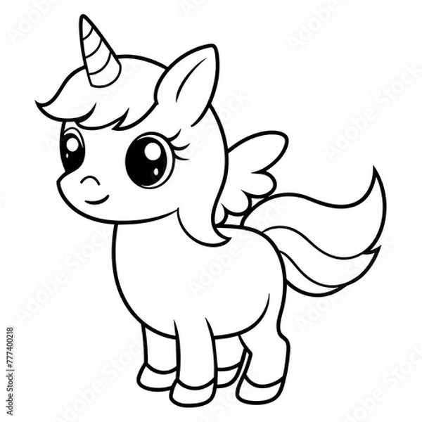 Obraz baby unicorn - vector illustration