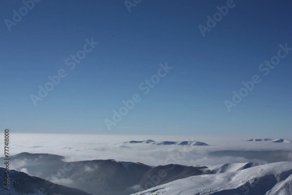 Obraz snow covered mountains in winter