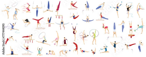 Fototapeta gymnastic set illustration vector
