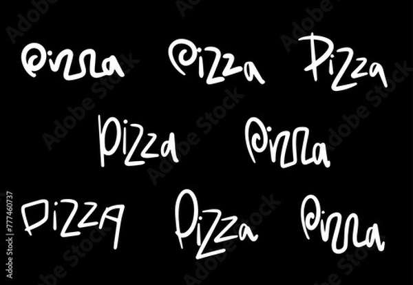 Obraz Pizza Lettering in Vector, isolated