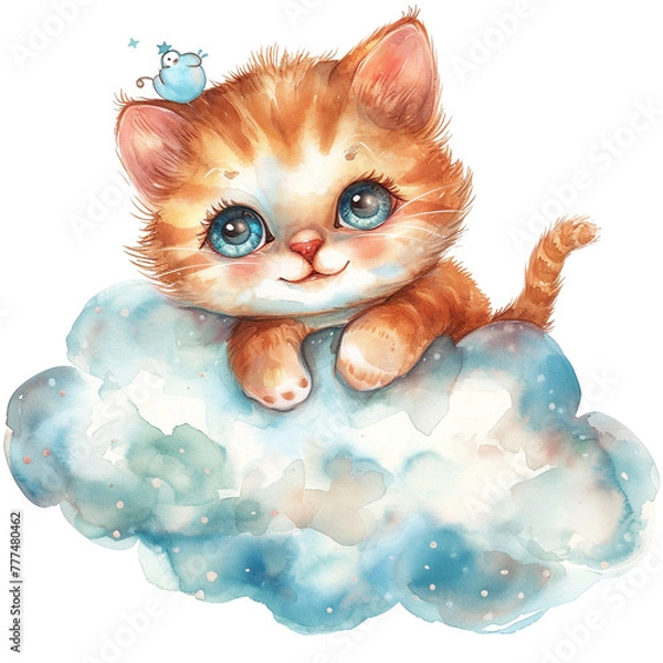 Obraz Whimsical Kitten Illustration