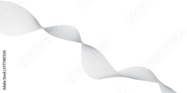 Obraz abstract white wave background, vector illustration , digital art, wake pattern 