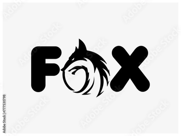 Fototapeta Fox logo template design,Logo illustration style,fox logo vector illustration clipart icon,Fox logo design,Vector of a fox head design on white background easy editable layered vector illustration.