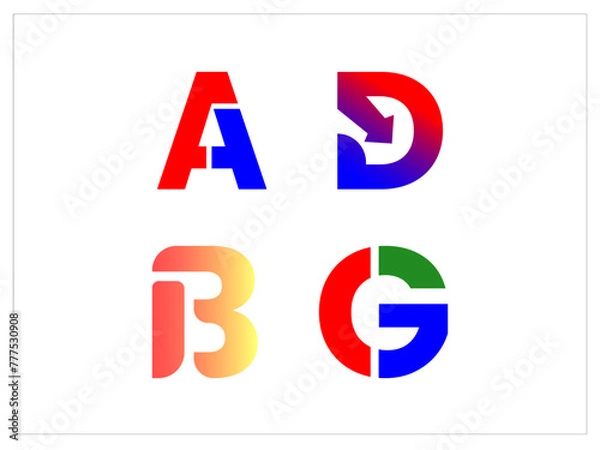 Fototapeta Abstrak font alphabet modern digital vector illustration,letter futuristic alphabet A-Z logo,suitable for media brands names and ,Modern abstract digital alphabet font.Minimal technology typography.