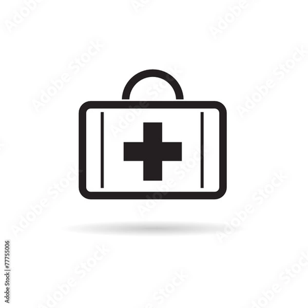 Obraz first aid case icon vector