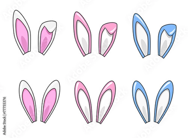 Fototapeta Cartoon rabbit ears set